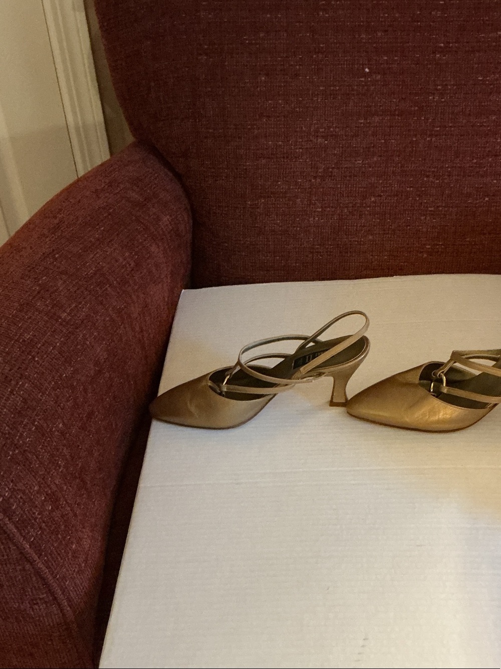 Italian Larry  Stuart Gold Slingback Pointed-Toe Heels - Women